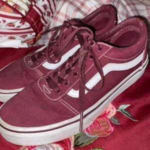 Burgundy Vans Shoes